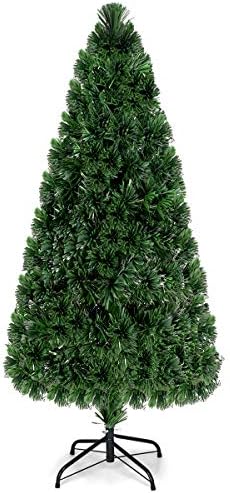 GOFLAME 6FT Pre-Lit Fiber Optic Christmas Tree - 220 Branch Tips - UL-Certified - Perfect Holiday Décor for Home, Office